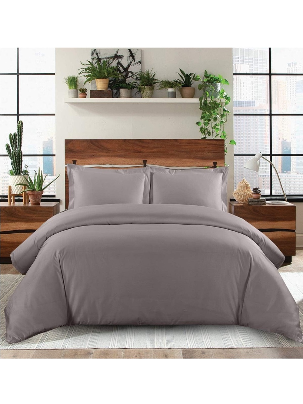 Lilac Lavender Egyptian Cotton Duvet Sham Set Full Queen